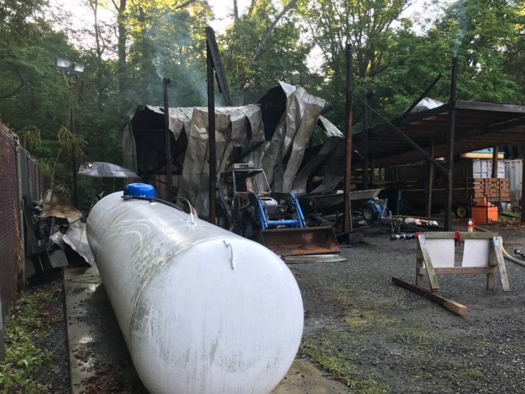 Montgomery County firefighters battled a fire in Seneca Creek State Park on Saturday, June 16, 2018. (Courtesy Montgomery County Fire and EMS)