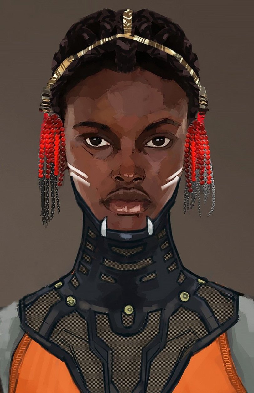 This sketch is courtesy of Phillip Boutte Jr., a concept artist and production designer who worked on "Black Panther." It's just one of the images that will be discussed in a panel conversation during "Wearing Wakanda." (Courtesy Phillip Boutte Jr.)
