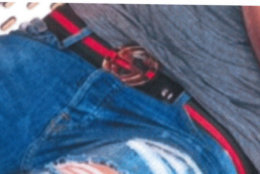 Prince George's County police released this photo of a Gucci belt that was stolen from a D.C. teen after he was fatally shot in a Bladensburg park last month. (Courtesy Prince George's County police)