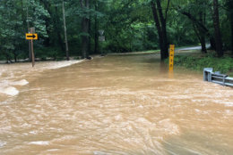 Flooded Fairfax County, Virginia, road