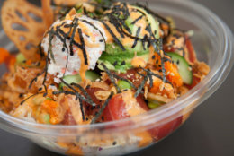 Poke bowls comes with different combinations of mix-ins, toppings, sauces and proteins. (Courtesy Pokebowl)