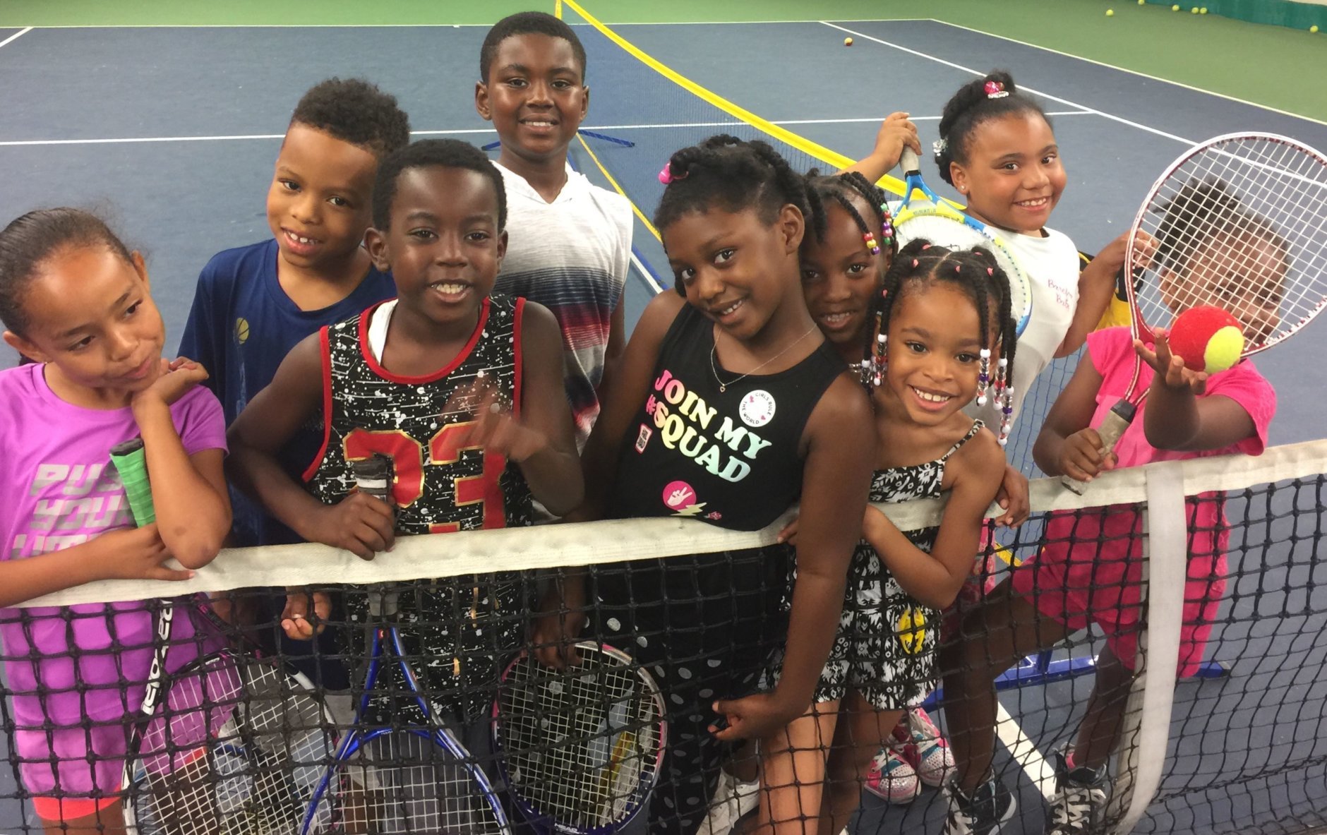 These 7 and 8 year-olds take a break from practice drills at the WTEF East Campus. (WTOP/Kristi King)