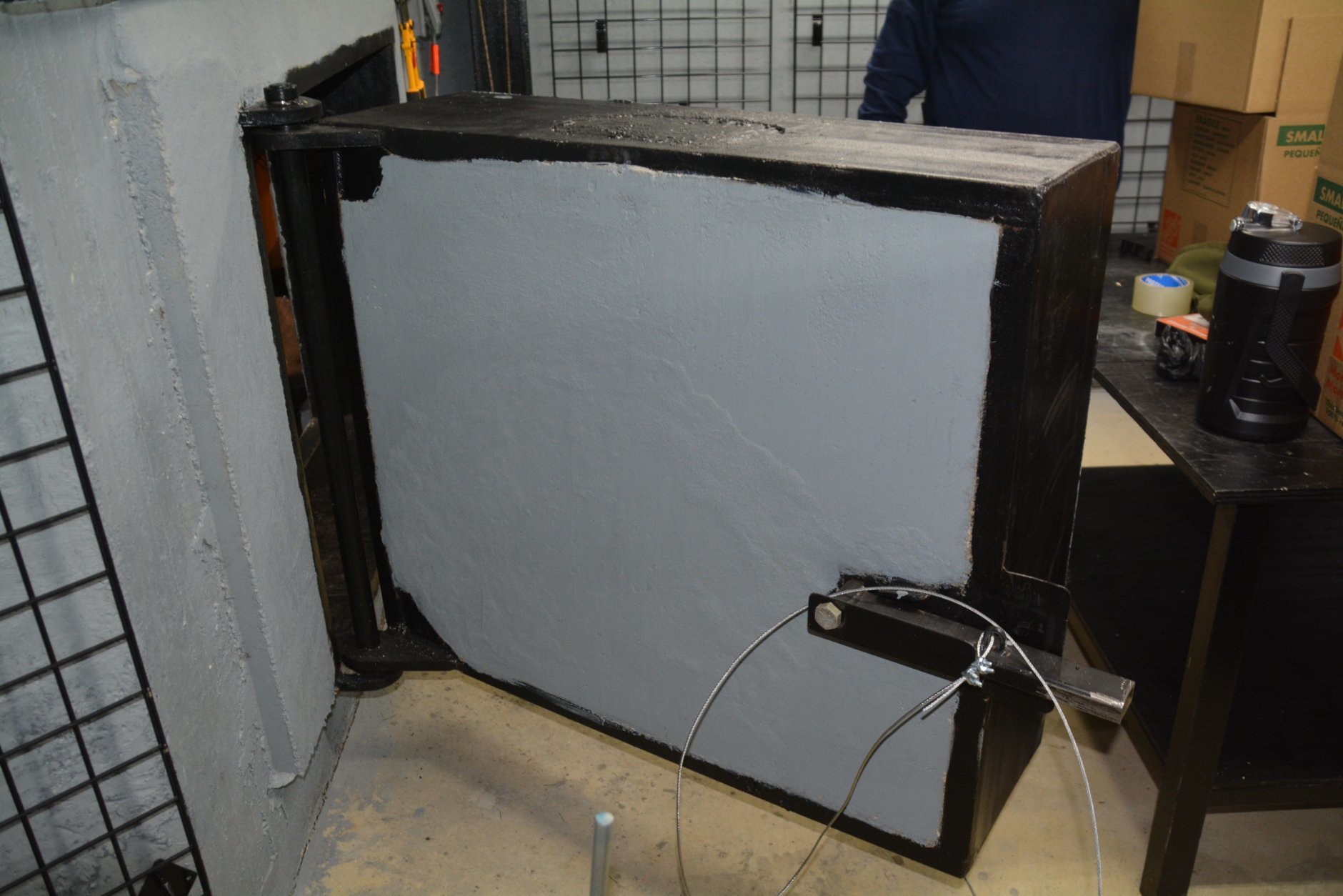 The door to Bailey's bunker, where officials found the illegal guns. (Photo courtesy of U.S. Attorney's Office)