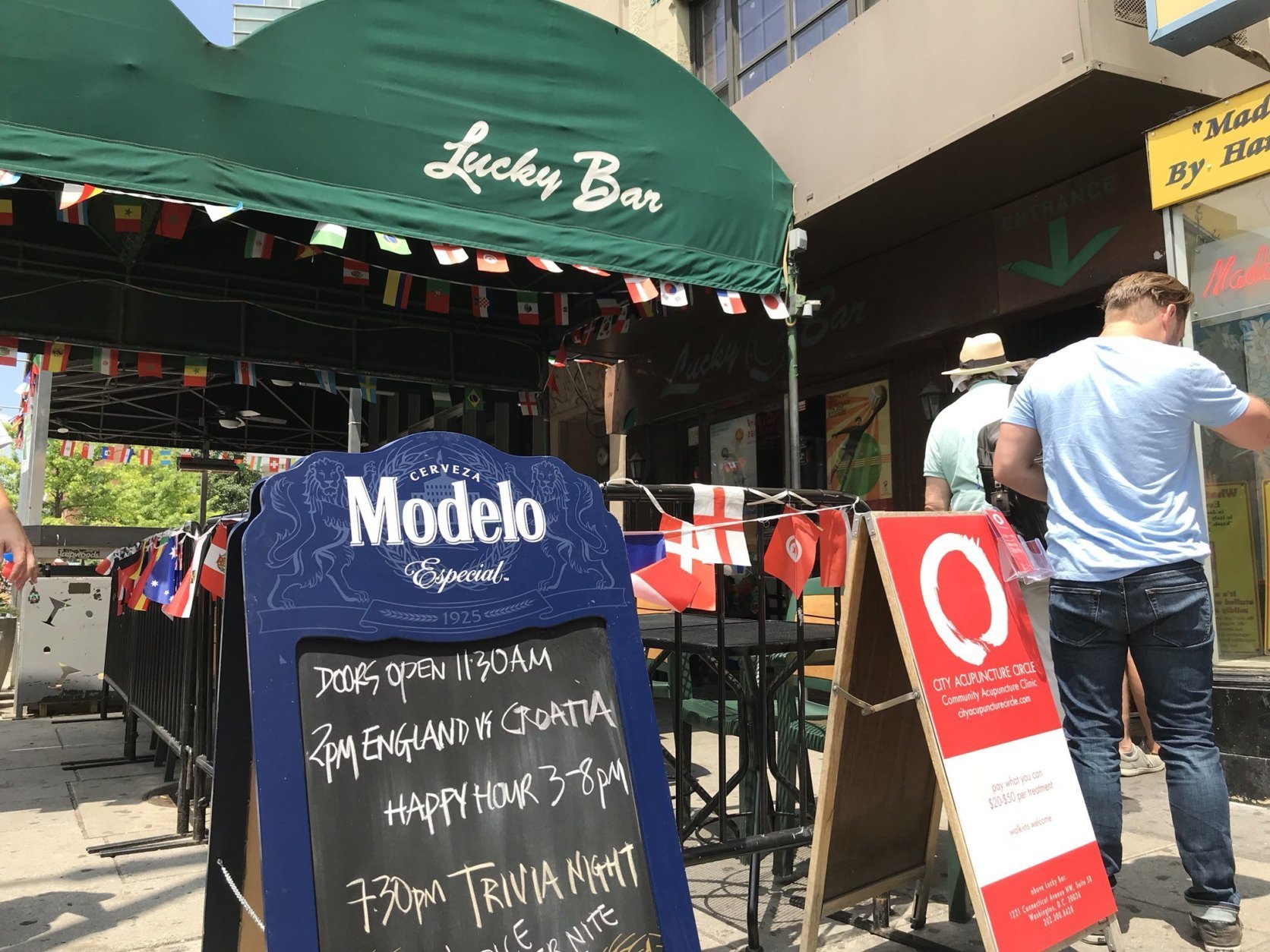 Lucky Bar was at capacity for the Croatia vs. England match. (WTOP/Michelle Basch)