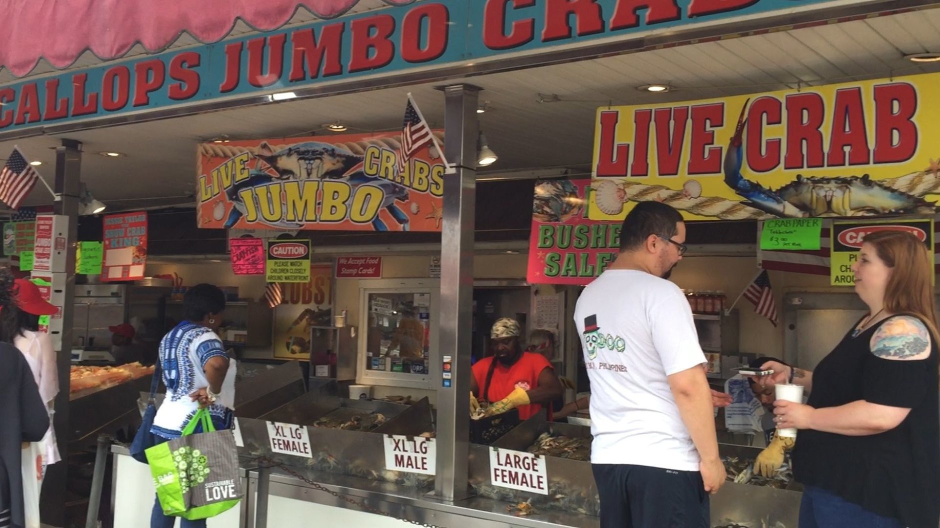Business was slower than expected for the Fourth of July, according to a Fish Market vendor. (WTOP/Kristi King)