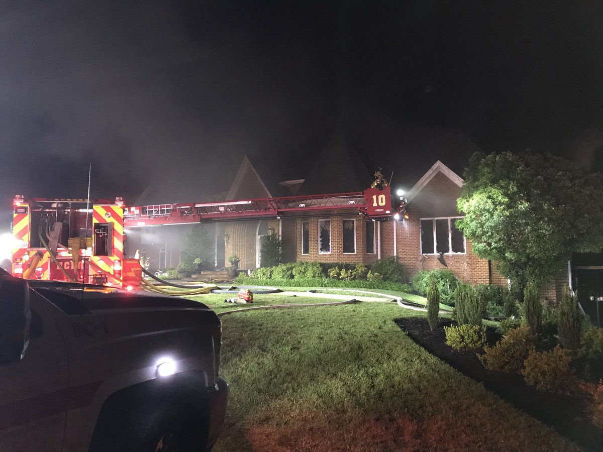 As of 5 a.m., Howard County Fire and EMS had requested a sixth and seventh alarm to put out the fire. (Courtesy Howard County Fire and EMS via Twitter)