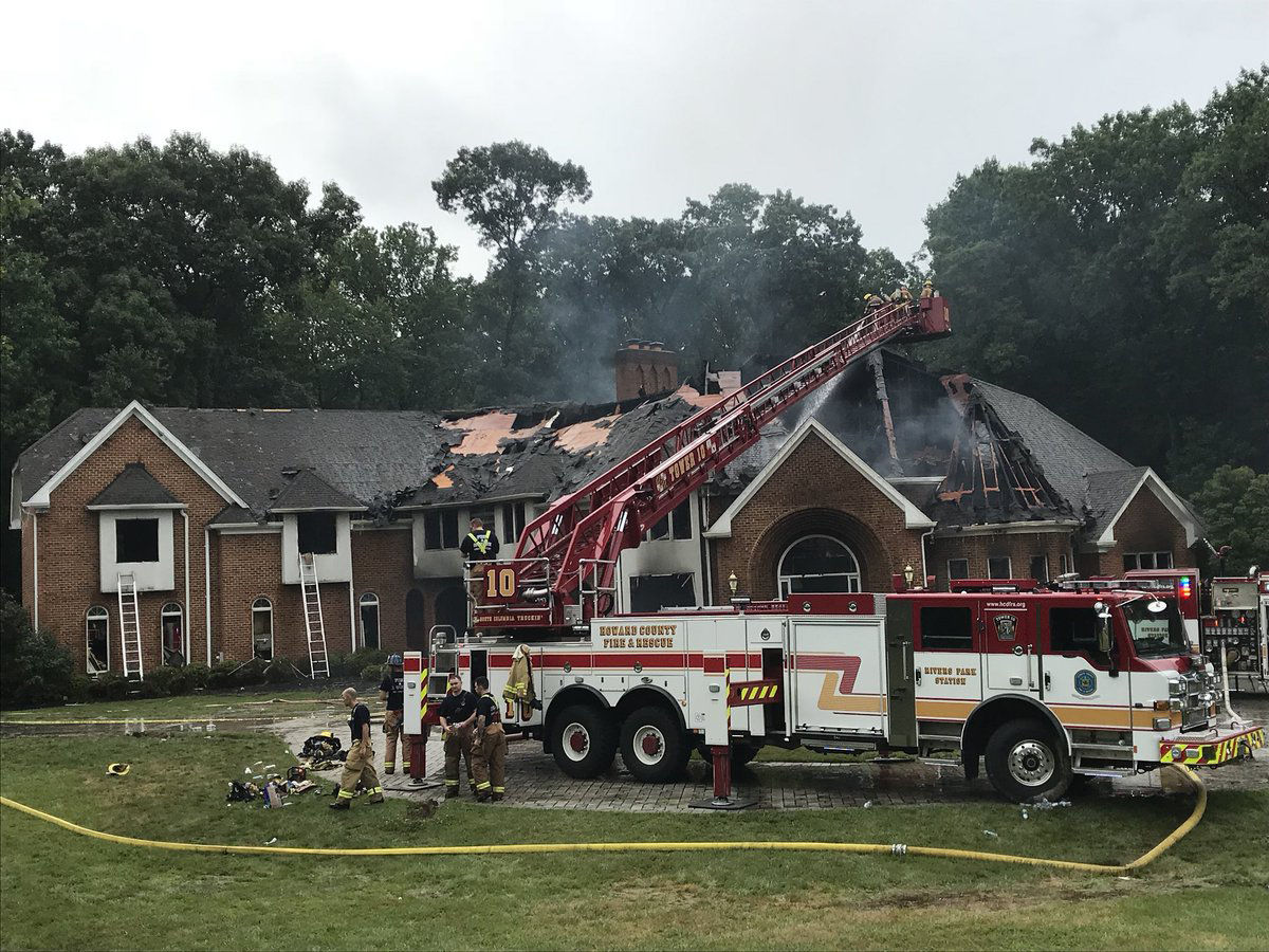 At 10:17 a.m., after nearly eight hours, the fire was placed under control. (Courtesy Howard County Fire and EMS via Twitter)
