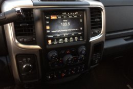 The optional U-connect system with large 8.4-inch screen is easy to use and it works well. A few people over the week said there where too many buttons and knobs under the large screen for their taste, but I would rather have that than menu-surf taking my eyes off the road. (WTOP/Mike Parris)