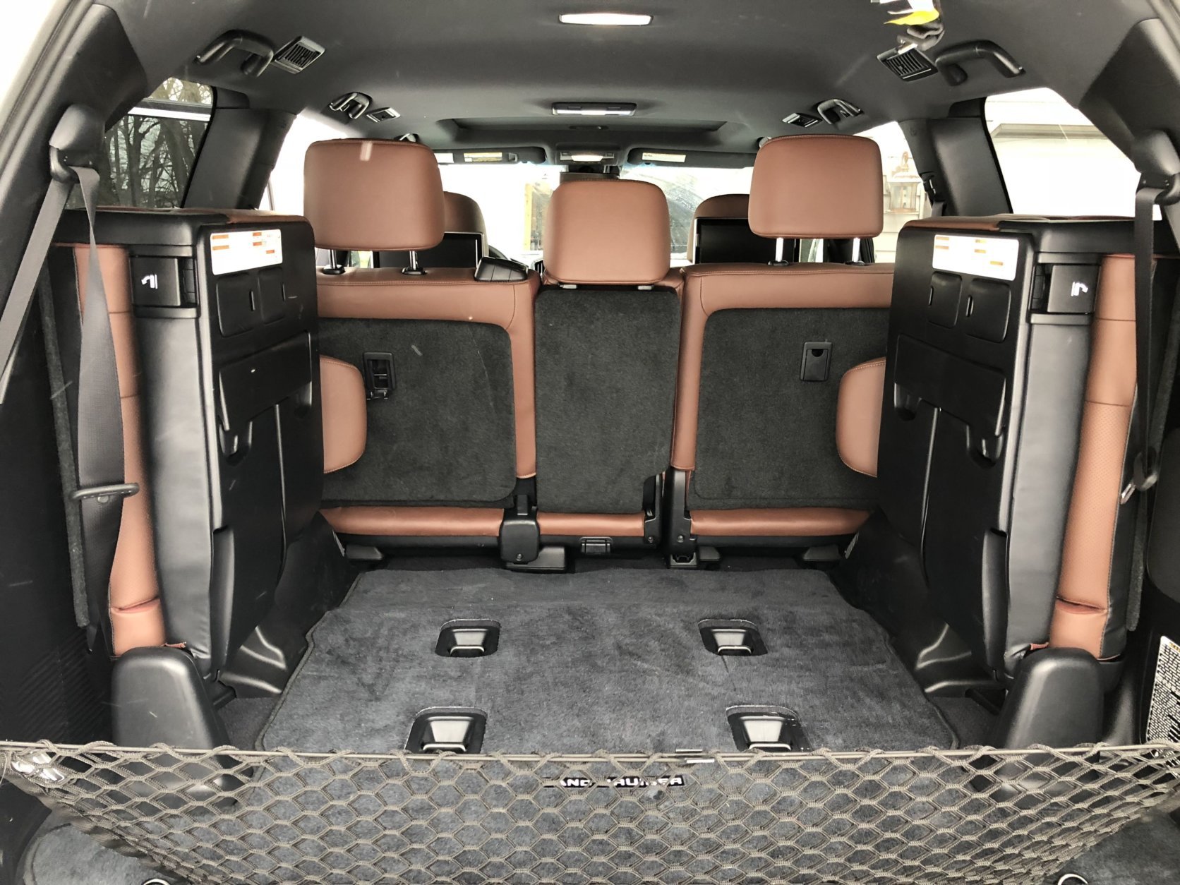 The Land Cruiser has compromised rear cargo area as the rear seats fold up and fold against the rear windows instead of fold into the floor. Wider items can be hard to load which can be a drawback. (WTOP/Mike Parris)
