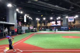 There are indoor baseball diamonds for kids, as well as batting cages and virtual reality baseball experiences. (WTOP/John Aaron)