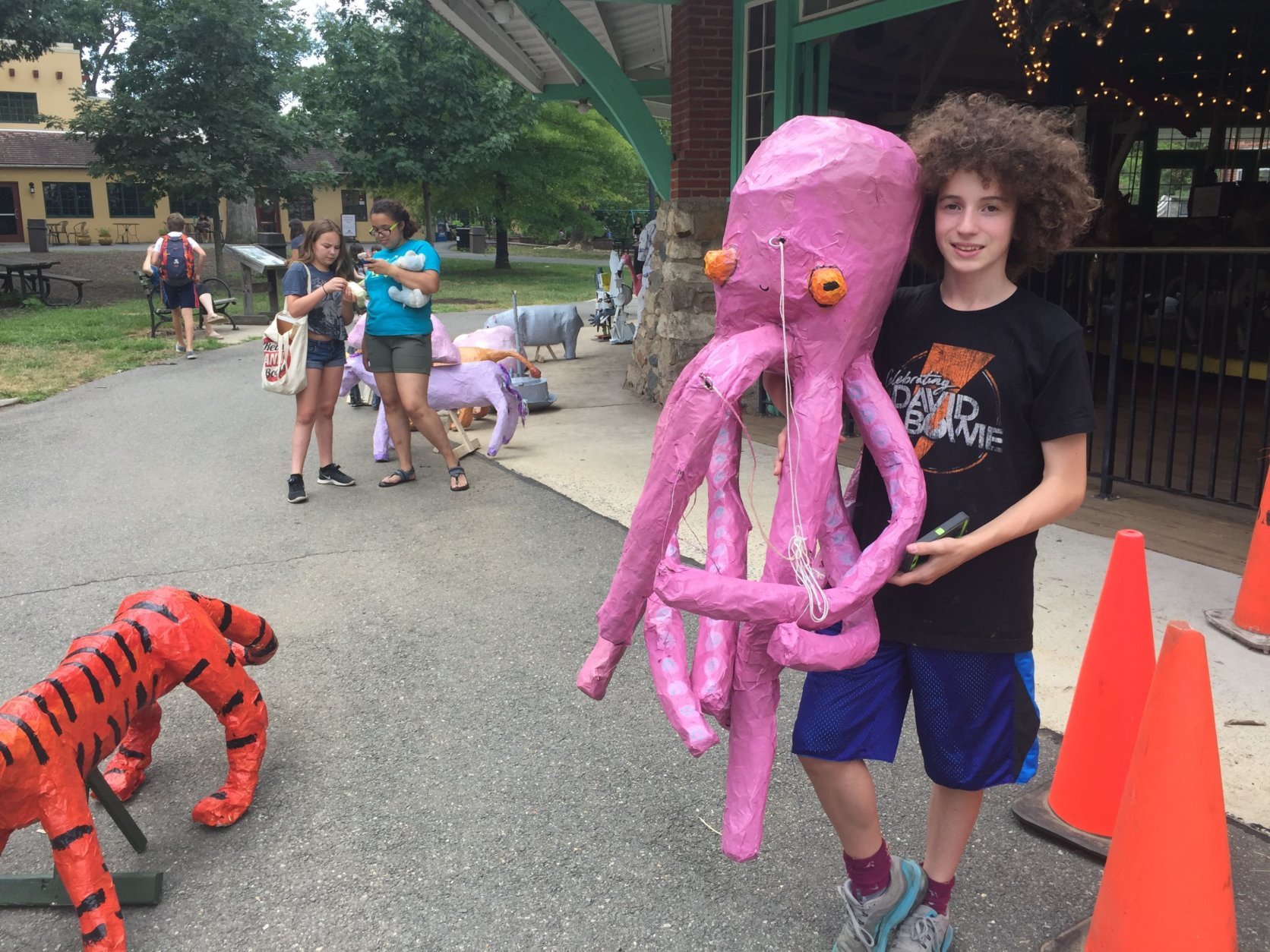 "It took a lot of hard time to make...but it went really well," Micah Lachman said of the octopus he created at Carousel Animals Camp For Teens. (WTOP/Kristi King)