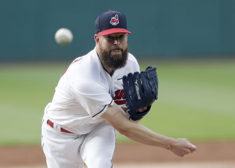 Cleveland Indians starting pitcher Corey Kluber delivers in the first inning of a baseball game against the Minnesota Twins, Friday, June 15, 2018, in Cleveland. (AP Photo/Tony Dejak)