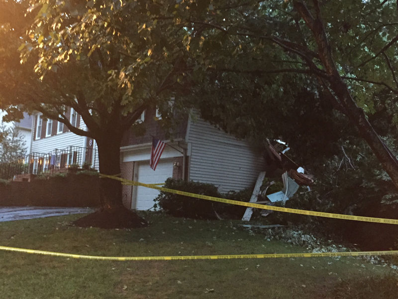 The woman who was killed when the tree fell on her house was the only injury. (WTOP/John Domen)