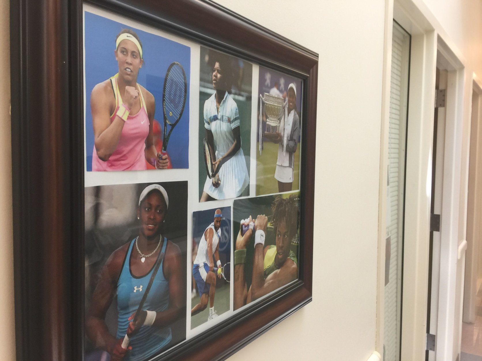 The hallways of the WTEF East Campus are lined with photos to inspire children about what they can accomplish. (WTOP/Kristi King)