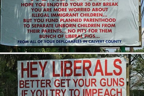 ‘Hey Liberals’: New pro-Trump sign marks Calvert Co. roadside