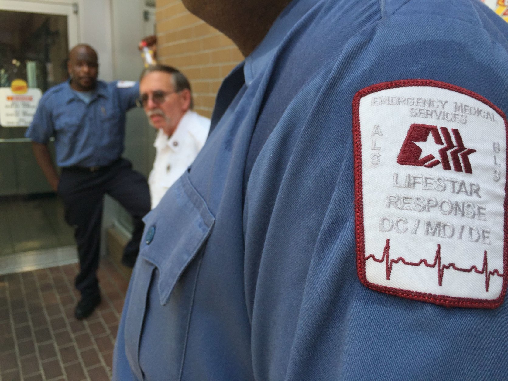 Medics stand by — just in case. (WTOP/Kristi King)