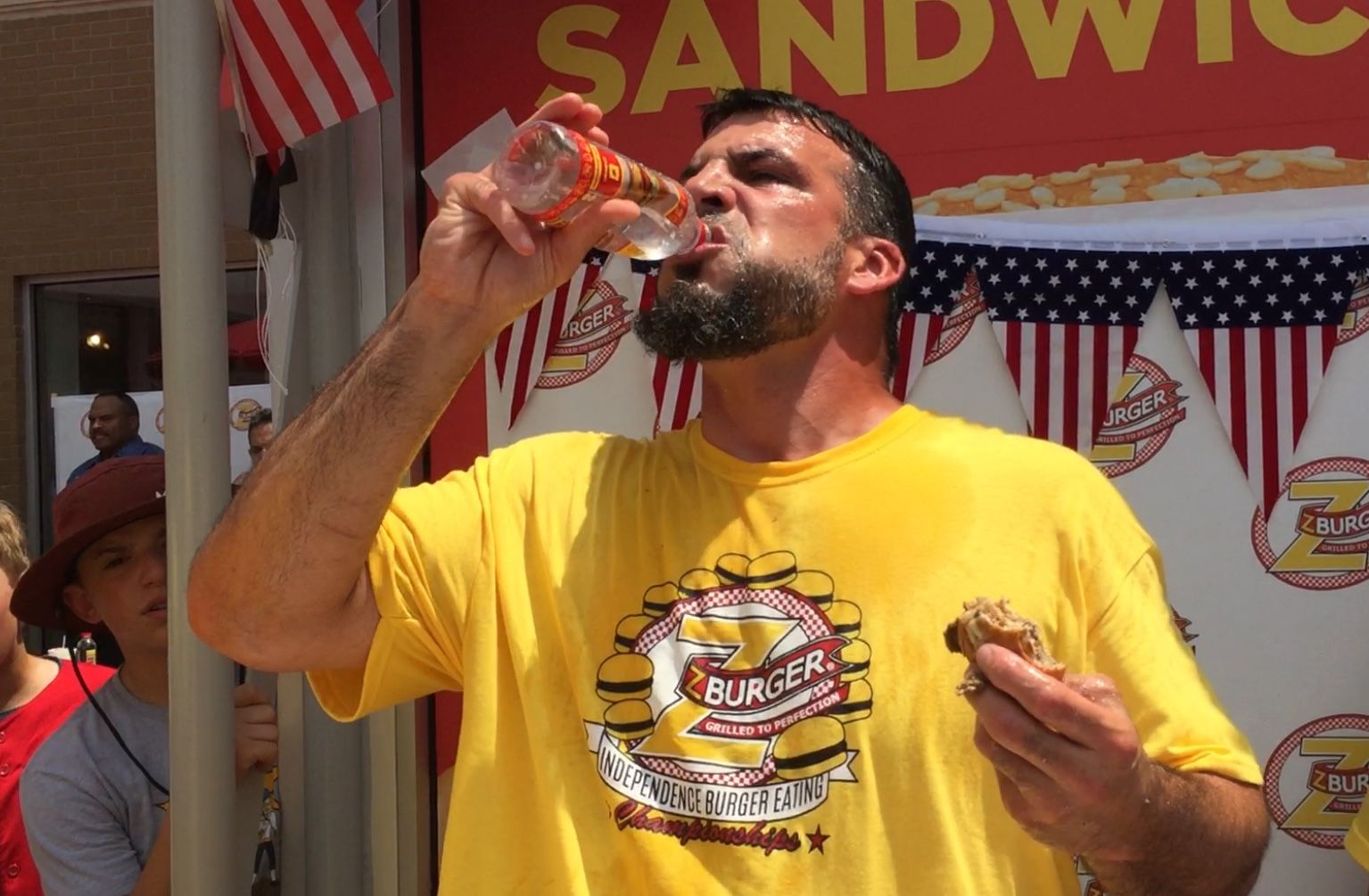 During the contest, temperatures were well into the 90s with a heat index pushing 110 degrees. And competitors like David "Tiger Wings and Things" Brunelli were certainly feeling it. (WTOP/Kristi King)