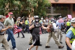 White nationalists march toward Lafayette Square in Downtown D.C. (Courtesy Wilson Dizard)