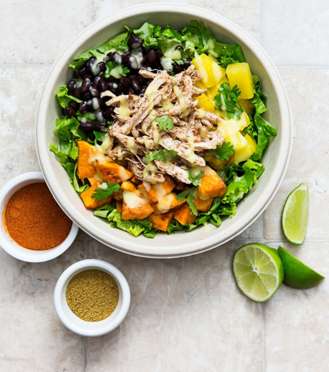 Cuisine Solutions' Caribbean bowl. The fast-casual option offers different flavors of cuisine, including Mexican, Indian, Asian, Mediterranean and Caribbean which the company said helps cut back on "menu fatigue." (Courtesy Cuisine Solutions)