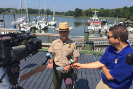 Brian Rathgeb, with Maryland Natural Resources Police, said even experienced swimmers need to be aware of strong currents when swimming in the Chesapeake Bay. (WTOP/Kristi King)