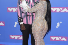 Gucci Mane, left, and Keyshia Ka'Oir arrives at the MTV Video Music Awards at Radio City Music Hall on Monday, Aug. 20, 2018, in New York. (Photo by Evan Agostini/Invision/AP)