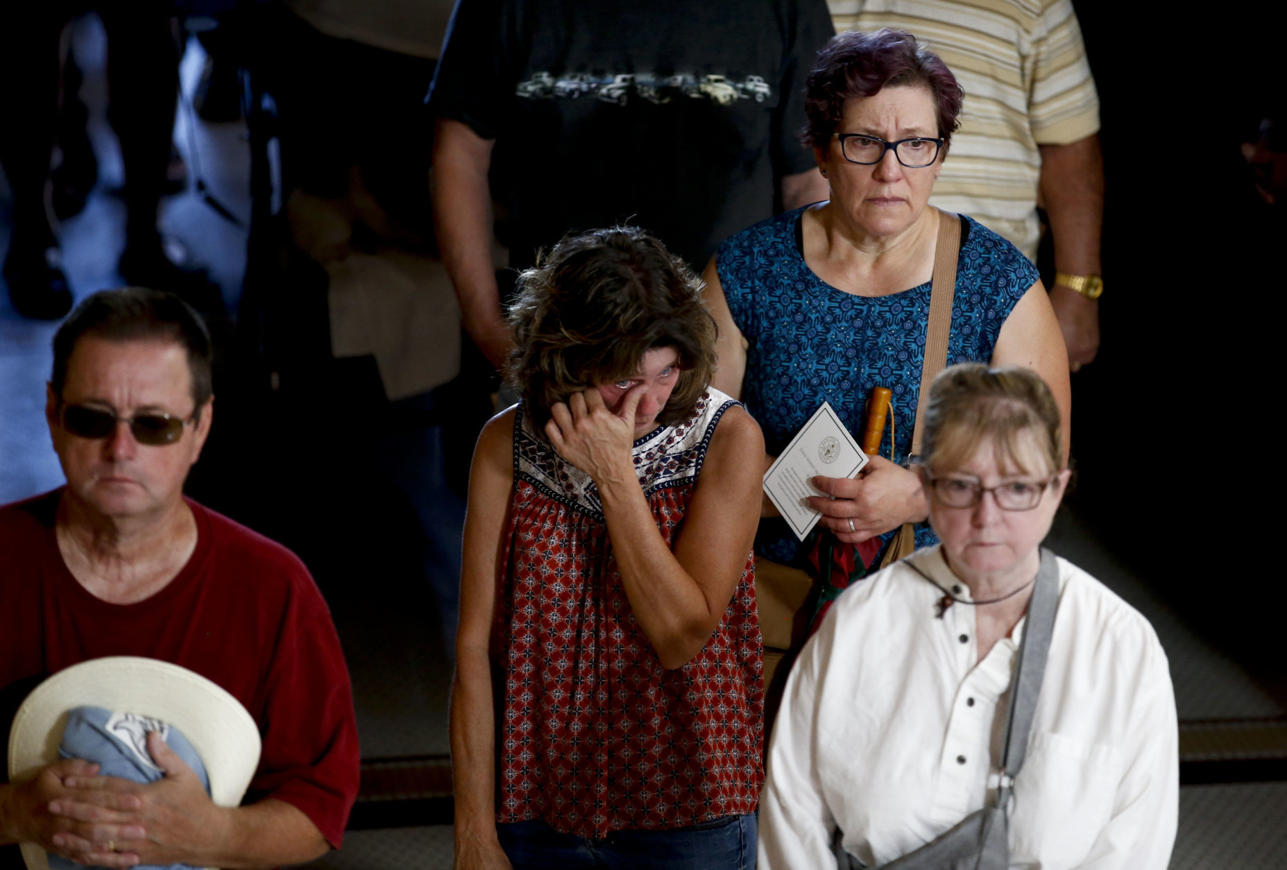Members of the public line up to pay their respects for Sen. John McCain during a viewing at the Arizona Capitol on Wednesday, Aug. 29, 2018, in Phoenix. (AP Photo/Ross D. Franklin)
