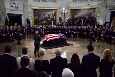 ‘One of the bravest souls’: Ceremony honors McCain at US Capitol