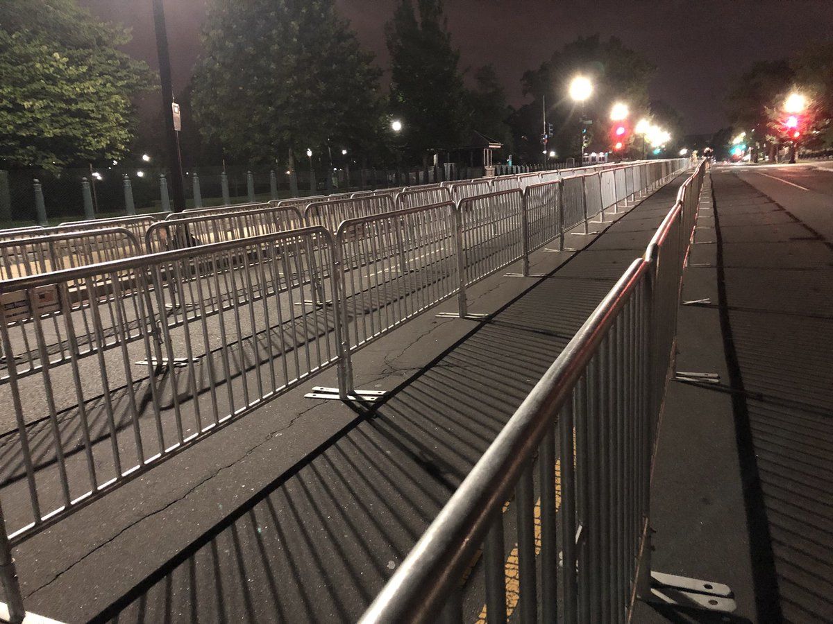 Early morning on Friday, barricades were already set up for blocks ahead of John McCain's memorial event. (WTOP/Nick Iannelli)