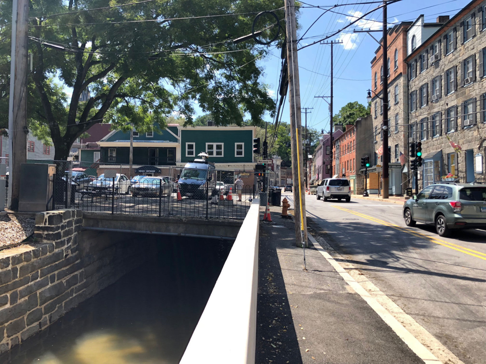 The changes in Ellicott City would not eliminate the flood risk. They aim to lessen the impact of future flooding events by reducing not only the volume of water but its destructive speed. (WTOP/John Aaron)
