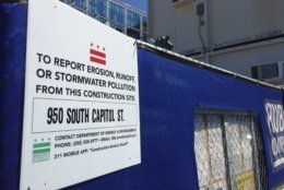 A stop-work order was placed on the construction project by D.C.'s Department of Energy and the Environment. (WTOP/Kristi King)