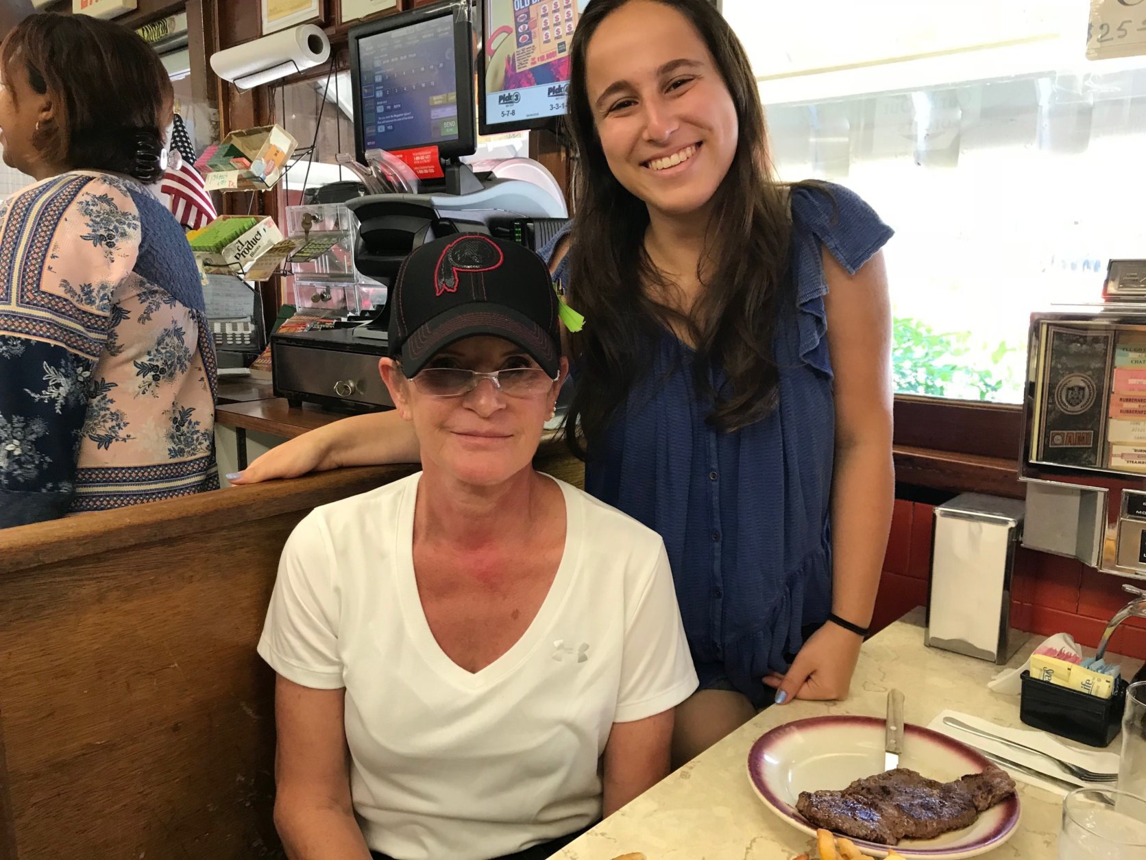 "My daughter's leaving for college tomorrow and it was essential that we come here for breakfast this morning," said Eileen Reid, of Rockville. "We love the diner, so anything that hurts their business greatly upsets me." (WTOP/Dick Uliano)