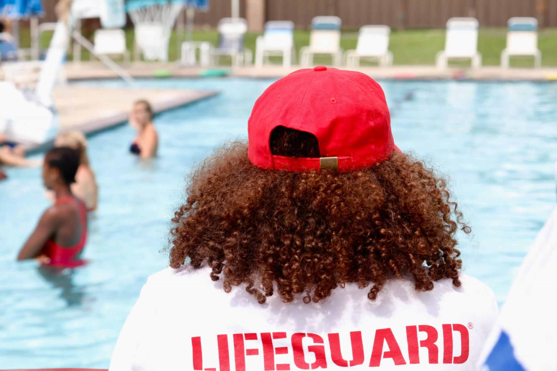 Lifeguards are on duty as instructors work in small groups at the camp. (WTOP/Kate Ryan)