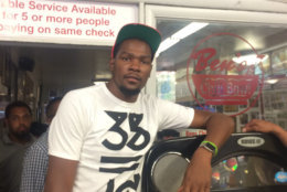 Basketball star Kevin Durant, a Prince George's County native, at Ben's. (Courtesy of Ben's Chili Bowl)