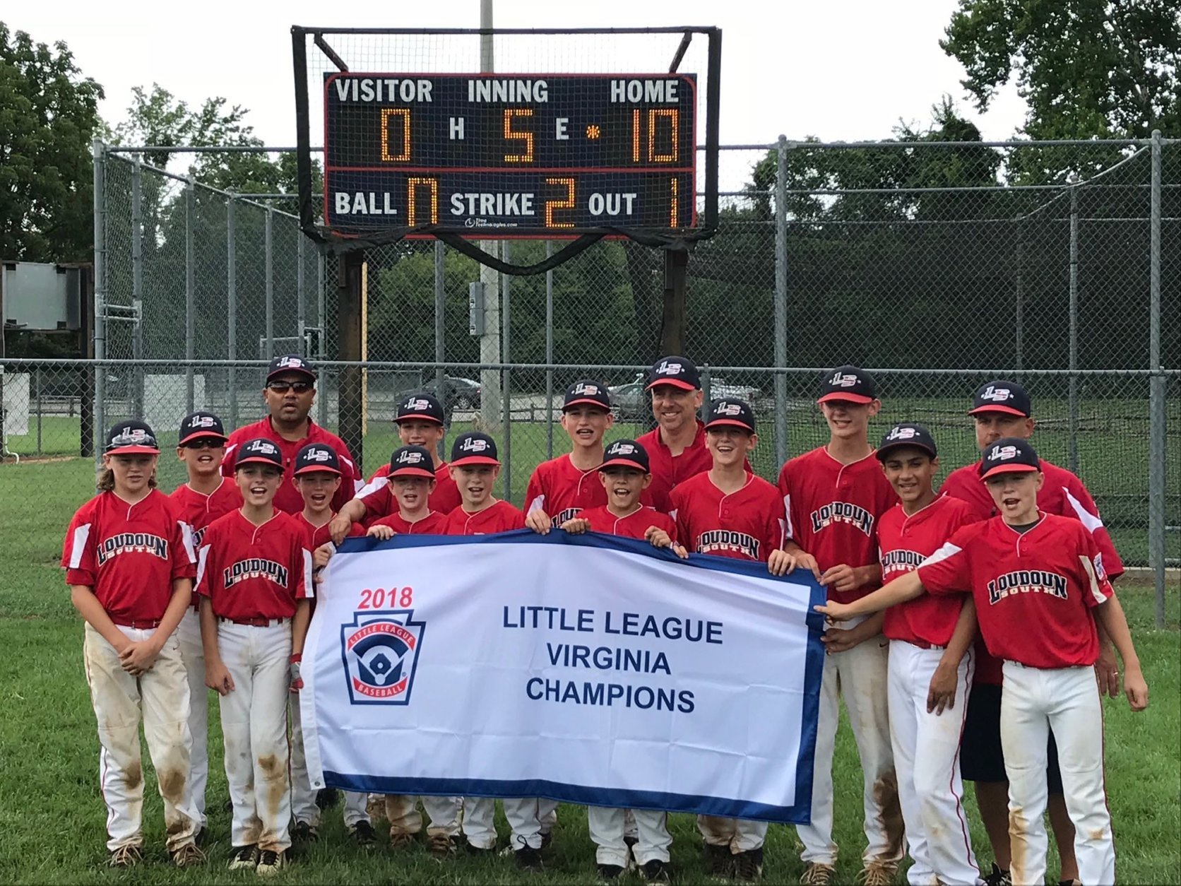 The Loudoun South Little League 10-11-year-old team is in the Southeast regional tournament. (Courtesy LoudounSouthLL)