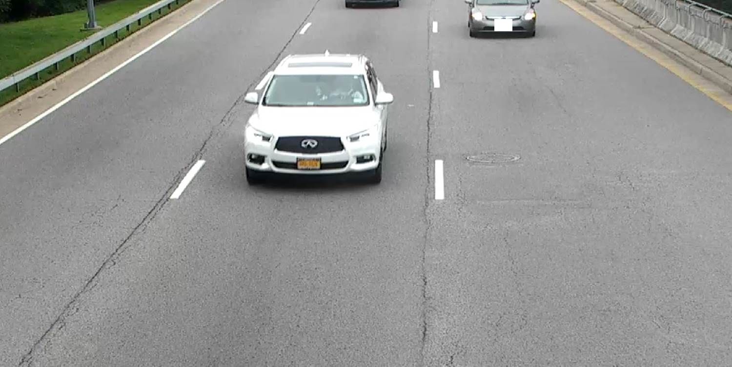 Officials are looking for the vehicle seen here and are still working to identify the license plate. (Courtesy Metropolitan Washington Airports Authority)