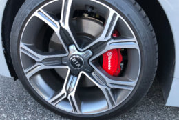 The big, red Brembo brake calipers add something special to the car's look.