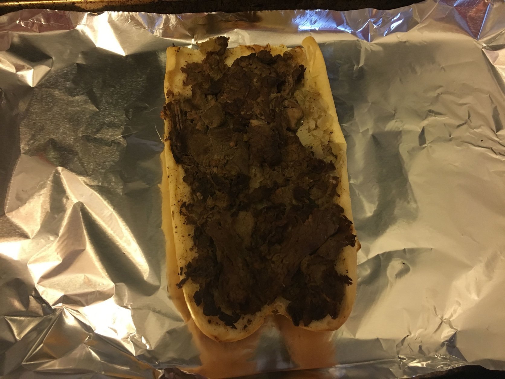 "The bread crease completely fell apart," she said, and there was a temperature issue. "The whole sandwich tended to lose heat more quickly than when it's fresh off the grill, so about halfway in, it was already cold." (WTOP/Jamie Forzato)
