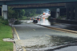 Flooding on Ritchie-Marlboro Road under the Beltway on Tuesday, Aug. 21. (Courtesy of Prince George's County Fire Department)