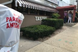 Tastee Diner in Bethesda, Maryland, still serves up eggs, pancakes and grilled pork chops, but construction of the nearby new Marriott headquarters and the accompanying loss of parking spaces have dramatically hurt sales. (WTOP/Dick Uliano)