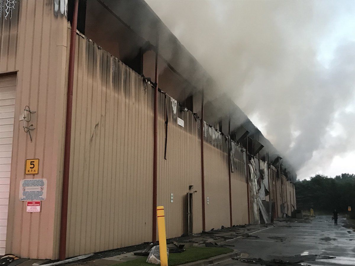 There are no fire hydrants near the scene of the fire, prompting officials to dispatch a “water supply task force” along with 75 other firefighters, said Ogren. (Courtesy Daniel Ogren/Montgomery County Fire) 