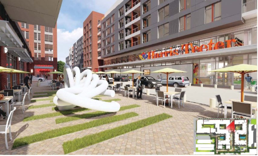 A rendering of a redeveloped Harris Teeter, seen from along N. Glebe Road. (ARL Now)