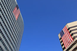 Flags Across Rosslyn started spontaneously after the 2001 attacks on the Pentagon in Arlington and the World Trade Center buildings in New York City. (Courtesy Rosslyn Business Improvement District)