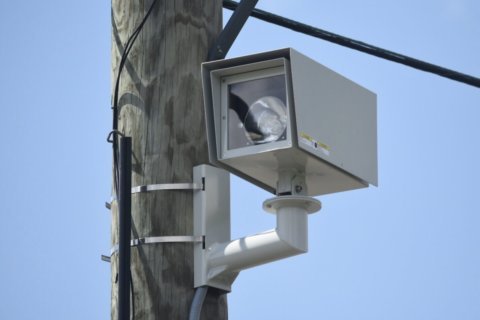 a traffic camera mounted to a utility pole