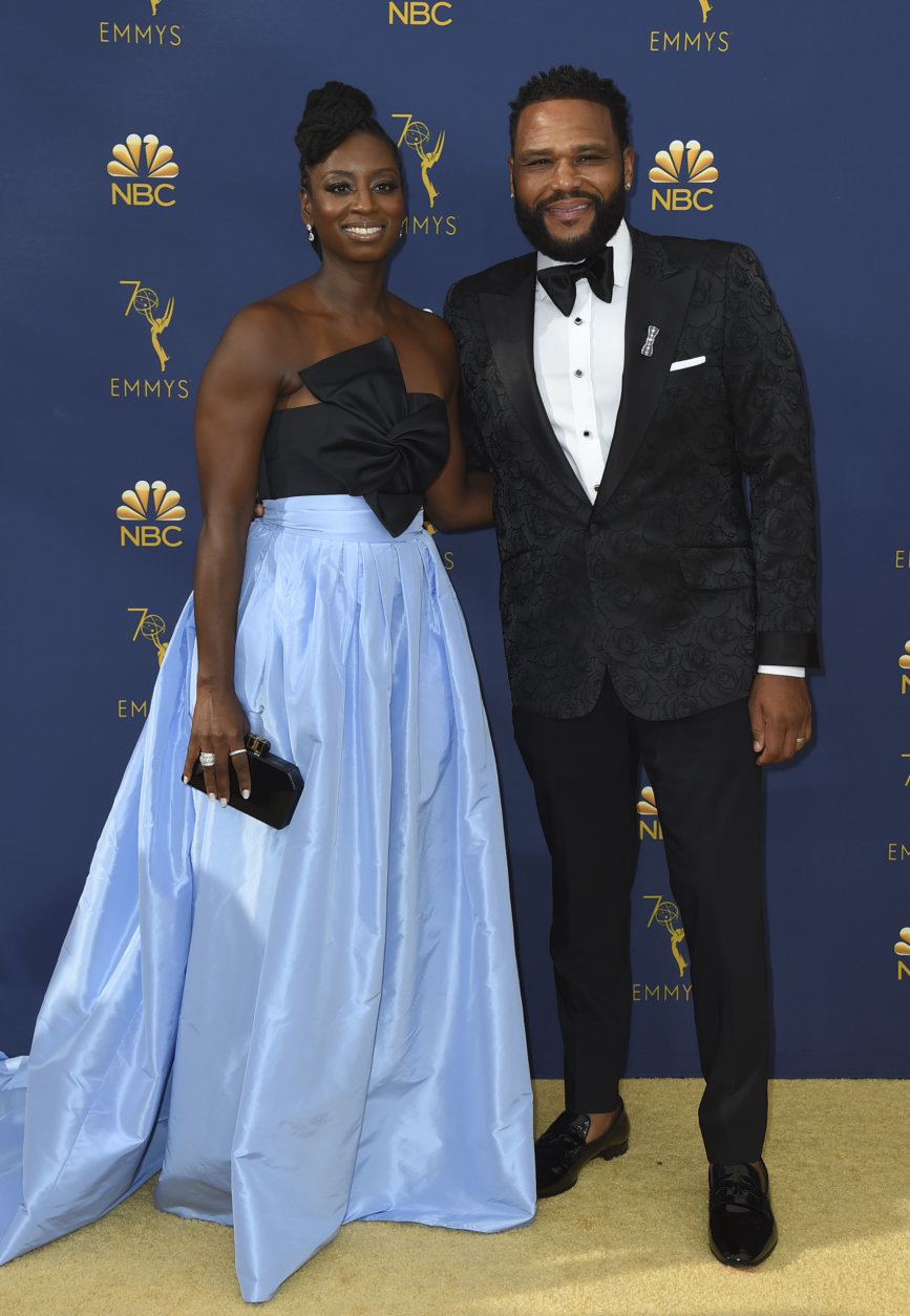 Alvina Stewart, left, and Anthony Anderson arrive at the 70th Primetime Emmy Awards on Monday, Sept. 17, 2018, at the Microsoft Theater in Los Angeles. (Photo by Jordan Strauss/Invision/AP)