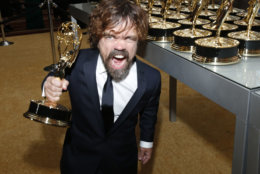 IMAGE DISTRIBUTED FOR THE TELEVISION ACADEMY - EXCLUSIVE - Peter Dinklage, winner of the award for outstanding supporting actor in a drama series for "Game of Thrones", attends the 70th Primetime Emmy Awards on Monday, Sept. 17, 2018, at the Microsoft Theater in Los Angeles. (Photo by Eric Jamison/Invision for the Television Academy/AP Images)