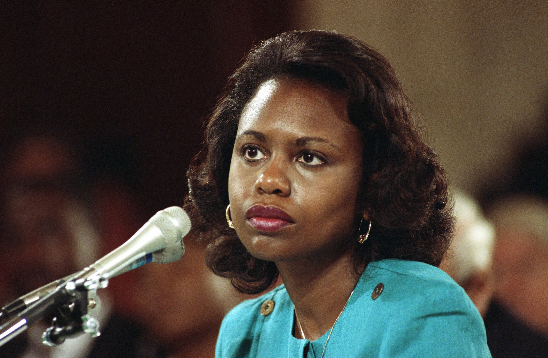 FILE - This Oct. 11, 1991 file photo shows University of Oklahoma Law Professor Anita Hill testifying before the Senate Judiciary Committee on Capitol Hill in Washington. HBO says that Scandal star Kerry Washington will play Hill in a film about the 1991 Supreme Court confirmation hearings for Clarence Thomas. (AP Photo, File)
