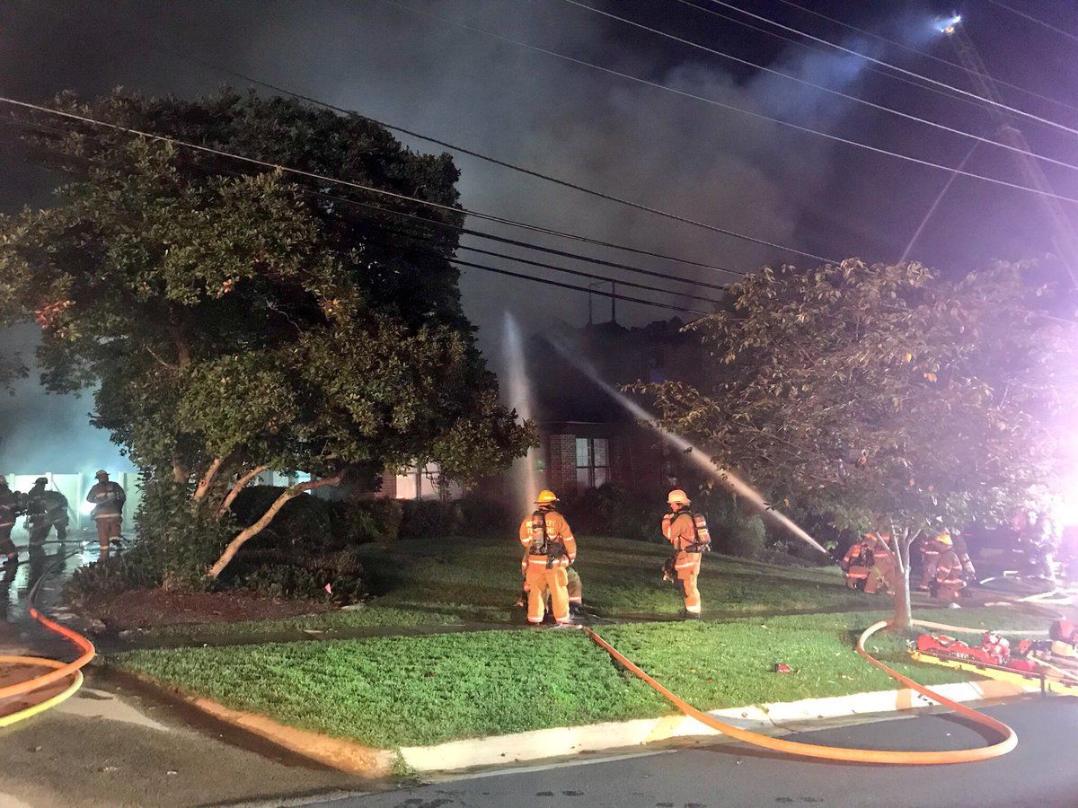 About 100 firefighters responded to the fire that occurred on the 6900 block of Whittier Road Wednesday morning. (Courtesy Pete Piringer) 