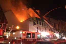 Fire crews responded to a three-alarm fire at around 3 a.m. The incident escalated to a four-alarm fire. (Courtesy Baltimore Fire) 