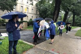 The campaign, Time’s Up: Catholics Demanding Truth is calling for civil recourse and survivor justice. (WTOP/Melissa Howell)