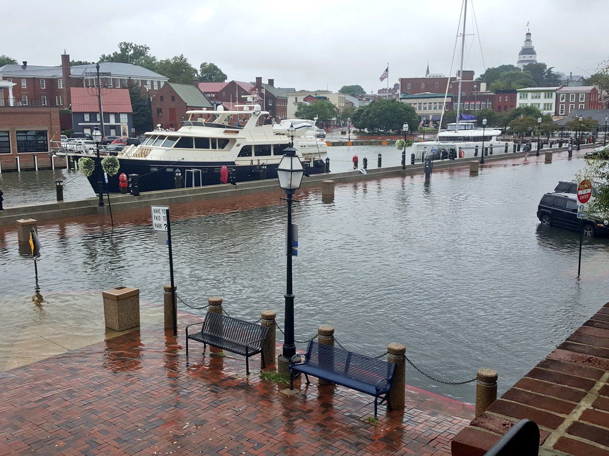 In Annapolis, Maryland, officials are expecting severe tidal flooding to affect Compromise Street and Dock Street during the Monday commute. (Courtesy Annapolis OEM) 